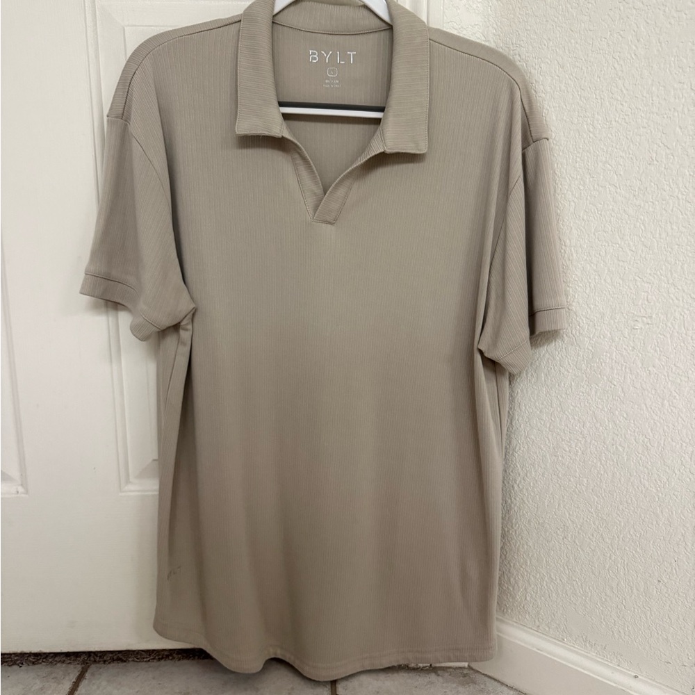 BYLT Basics Men's Beige Polo Shirt